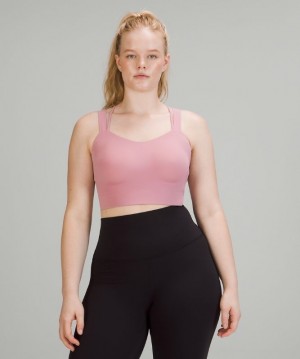 Lululemon Like a Cloud Longline Bra Light Support Rosas Grises Marrom | 361048JSE