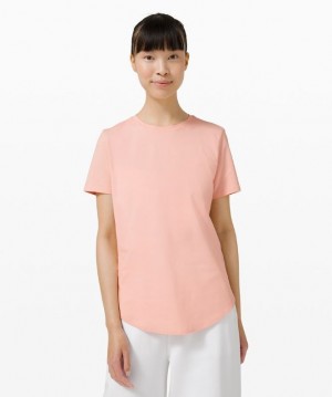 Lululemon Love Crew Short Sleeve T-Shirt Rosas Blancos | 641275ZSH