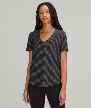 Lululemon Love V-Neck Negros Blancos | 075261GAI