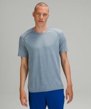 Lululemon Metal Vent Tech Short Sleeve Shirt 2.0 Blancos Azules | 194263HMJ