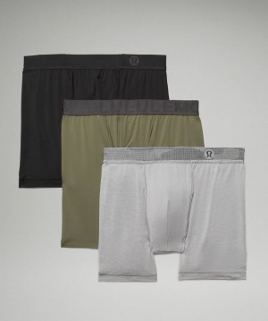 Lululemon Mixed Boxer 3 Pack Negros Grises Verde Oliva | 041893KAE