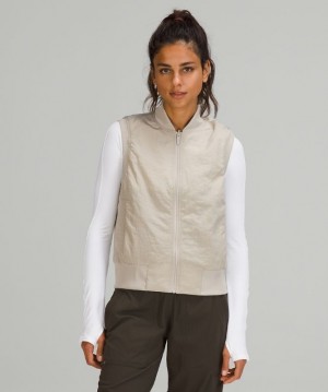 Lululemon Non-Stop Bomber Vest Beige | 861457LDQ