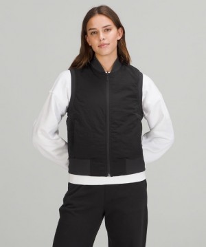Lululemon Non-Stop Bomber Vest Reversible Negros | 973502HDJ