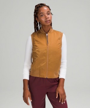 Lululemon Non-Stop Bomber Vest Reversible Beige | 738296QXC
