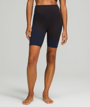 Lululemon Nulu Colour Block High-Rise Short 8 Negros Azul Marino | 794358NJA