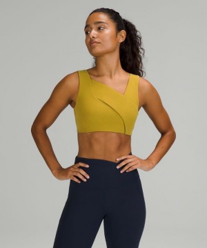 Lululemon Nulu Cross-Front Yoga Bra Light Support Dorados | 812567MZL