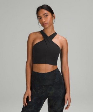 Lululemon Nulu Wrap-Front Long-Line Bra Light Supports Negros | 709834LXO