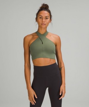 Lululemon Nulu Wrap-Front Long-Line Bra Light Supports Verdes | 082431JUL