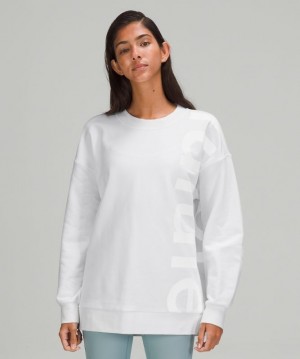 Lululemon Perfectly Oversized Crew Logo Blancos | 741962ZAJ