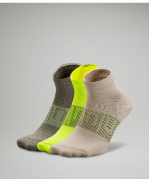 Lululemon Power Stride Ankle Sock 3P Beige Amarillos Verde Oliva | 830695CQI