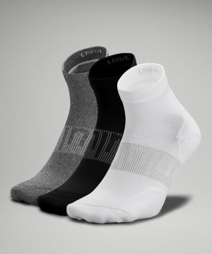 Lululemon Power Stride Ankle Sock 3 Pack Blancos Grises Negros | 932184QEM