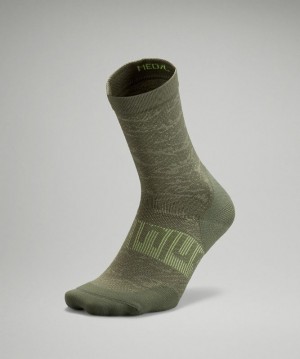 Lululemon Power Stride Crew Sock Camo Verdes | 765824ZAN