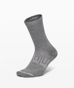 Lululemon Power Stride Crew Sock Grises Oscuro | 870592QLT