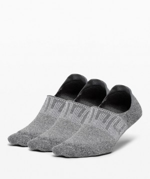 Lululemon Power Stride No-Show Sock with Active Grip Anti-Stink 3 Pack Grises Oscuro | 650397ONK