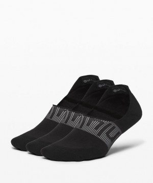 Lululemon Power Stride No-Show Sock with Active Grip 3 Pack Negros | 315802FEG