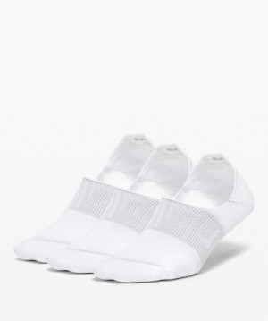 Lululemon Power Stride No-Show Sock with Active Grip 3 Pack Blancos | 078652ZTC