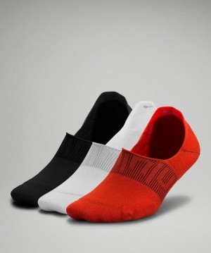 Lululemon Power Stride No-Show Sock with Active Grip 3 Pack Rojos Blancos Negros | 895071UBL