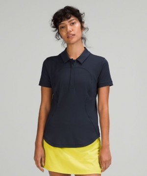 Lululemon Quick-Drying Short Sleeve Polo Shirt Azul Marino | 956341RVE