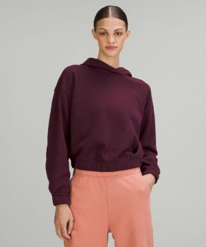 Lululemon Relaxed Cropped Hoodie Cassis | 968137IAF