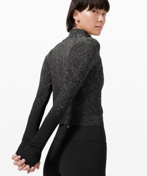 Lululemon Rest Less Cropped 1/2 Zip Negros Blancos | 428716XZN