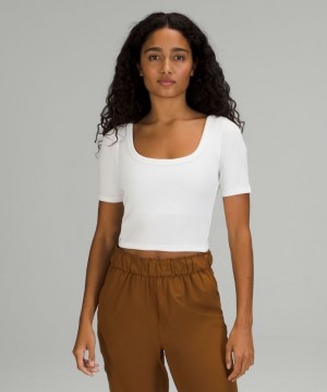 Lululemon Ribbed Held Tight Short Sleeve Shirt Blancos | 972681PBF