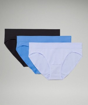 Lululemon Seamless Mid-Rise Bikini Underwear 3 Pack Negros Azules Lavanda | 315869QJT