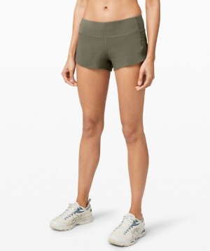 Lululemon Speed Up Low-Rise Lined Short 2.5 Grises Verde Oliva | 274380UFC