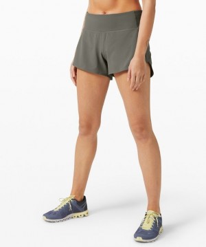 Lululemon Speed Up MR Short 4 Lined Grises Verde Oliva | 609754BCU