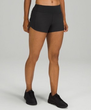 Lululemon Speed Up MR Short 4 Lined Negros | 374856PCJ