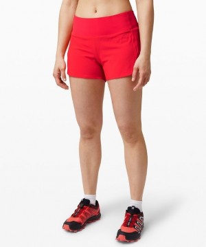 Lululemon Speed Up MR Short 4 Lined Rojos | 749152ALR