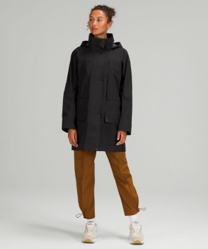 Lululemon StretchSeal Relaxed-Fit Long Rain Jacket Negros | 326495SWU