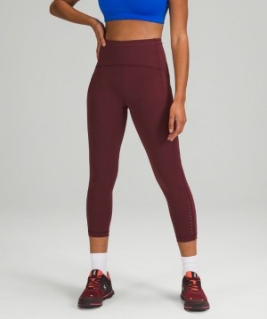 Lululemon Swift Speed High-Rise Crop 23 Rojos Vino | 379820VEF