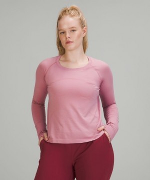 Lululemon Swiftly Tech LS 2.0 Race Rosas Grises Marrom Rosas Grises Marrom | 327860LIZ