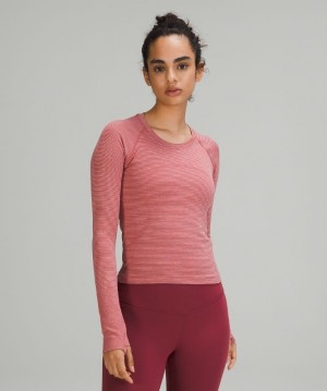 Lululemon Swiftly Tech LS 2.0 Race Rosas Rosas Blancos Vino Rojos | 794021PYG