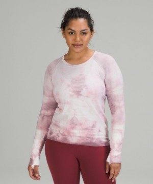 Lululemon Swiftly Tech LS 2.0 Wash Rosas Grises Marrom | 152608DTG