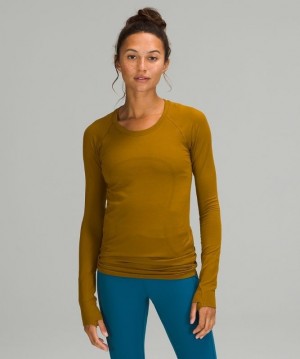 Lululemon Swiftly Tech Long Sleeve 2.0 Dorados Marrom Dorados Marrom | 843697XIU