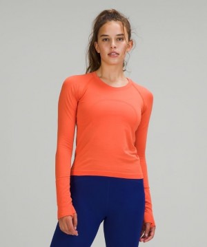 Lululemon Swiftly Tech Long Sleeve 2.0 Race Coral Coral | 356782VJG
