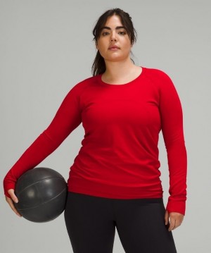 Lululemon Swiftly Tech Long Sleeve 2.0 Rojos Oscuro Rojos Oscuro | 034618KAI
