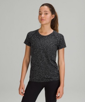 Lululemon Swiftly Tech Short Sleeve 2.0 Negros Blancos | 490781BNC