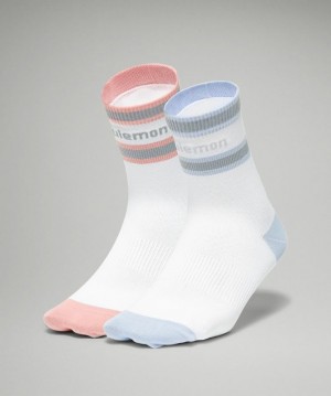 Lululemon Tale To Tell Quarter Sock 2 Pack Blancos Rosas Azules Beige | 205174DLX