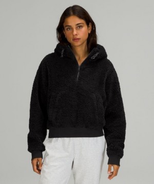 Lululemon Textured Fleece 1/2 Zip Negros | 487923XYN