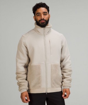 Lululemon Textured Fleece Jacket Beige | 425738GWN