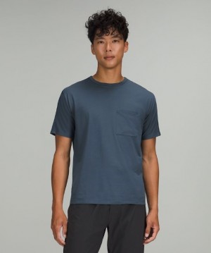 Lululemon The Fundamental Pocket T-Shirt Azules | 603429VAD