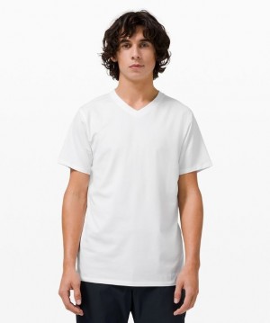 Lululemon The Fundamental V-Neck T-Shirt Blancos | 018462GST