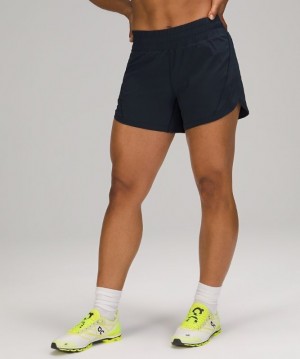 Lululemon Track That Mid-Rise Short 5 Lined Azul Marino | 401235BSM