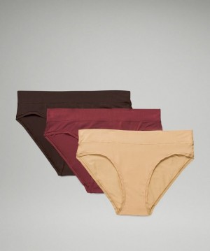 Lululemon UnderEase Bikini 3 Pack Vino Marrom | 732016RLS
