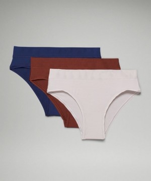 Lululemon UnderEase Cheeky Bikini 3 Pack Marrom | 382510QYC