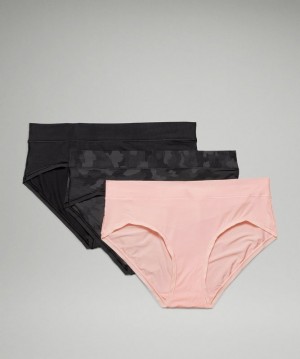 Lululemon UnderEase Hipster 3 Pack Camuflados Negros Multicolor Rosas Blancos Negros | 594108XHC