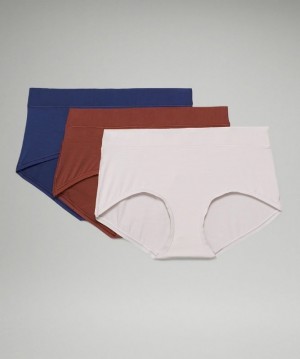Lululemon UnderEase Mid-Rise Boyshort Underwear 3 Pack Marrom | 468312KRL