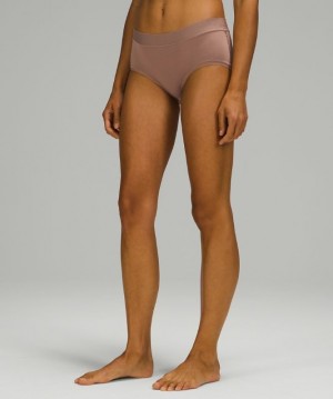 Lululemon UnderEase Mid-Rise Boyshort Underwear Marrom | 968752RVW